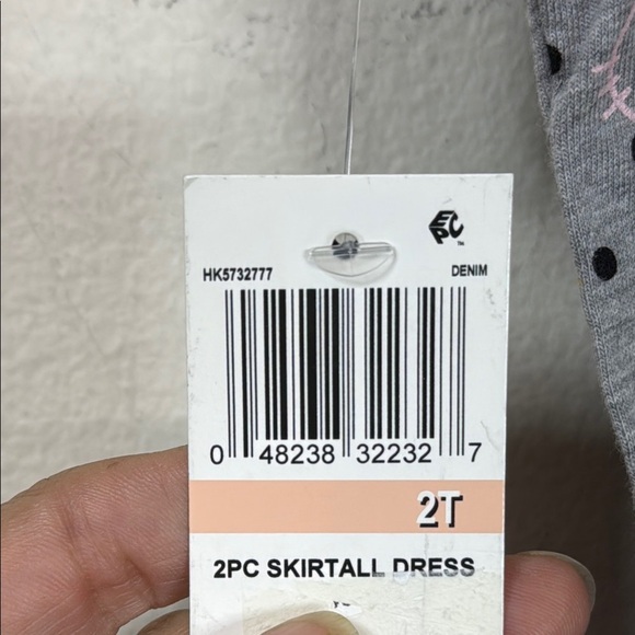 (R0) Hello Kitty Denim Overall Dress, size 2T, Toddler Girls 2-Pc. Denim - Picture 6 of 10